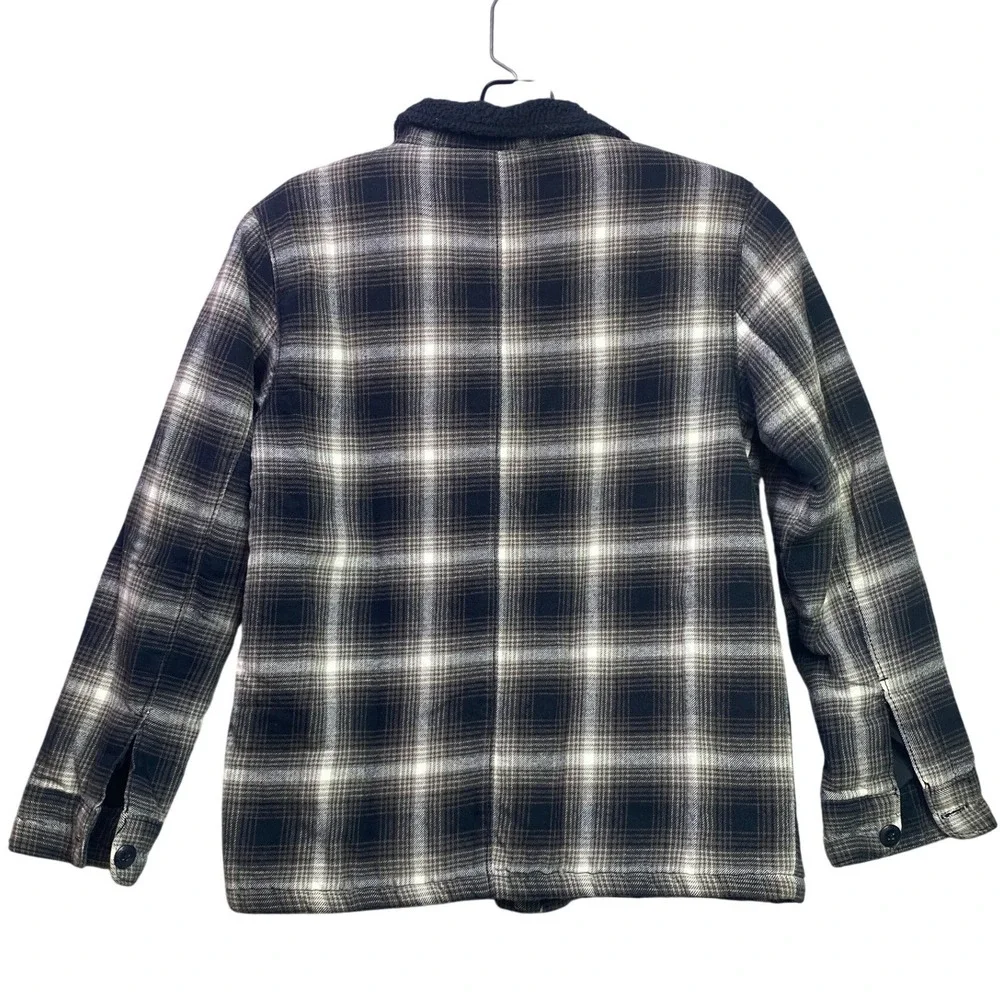 OshKosh‎ Bgosh Jacket Boys Large Plaid Flannel Full Zip Sherpa Outdoors Chore